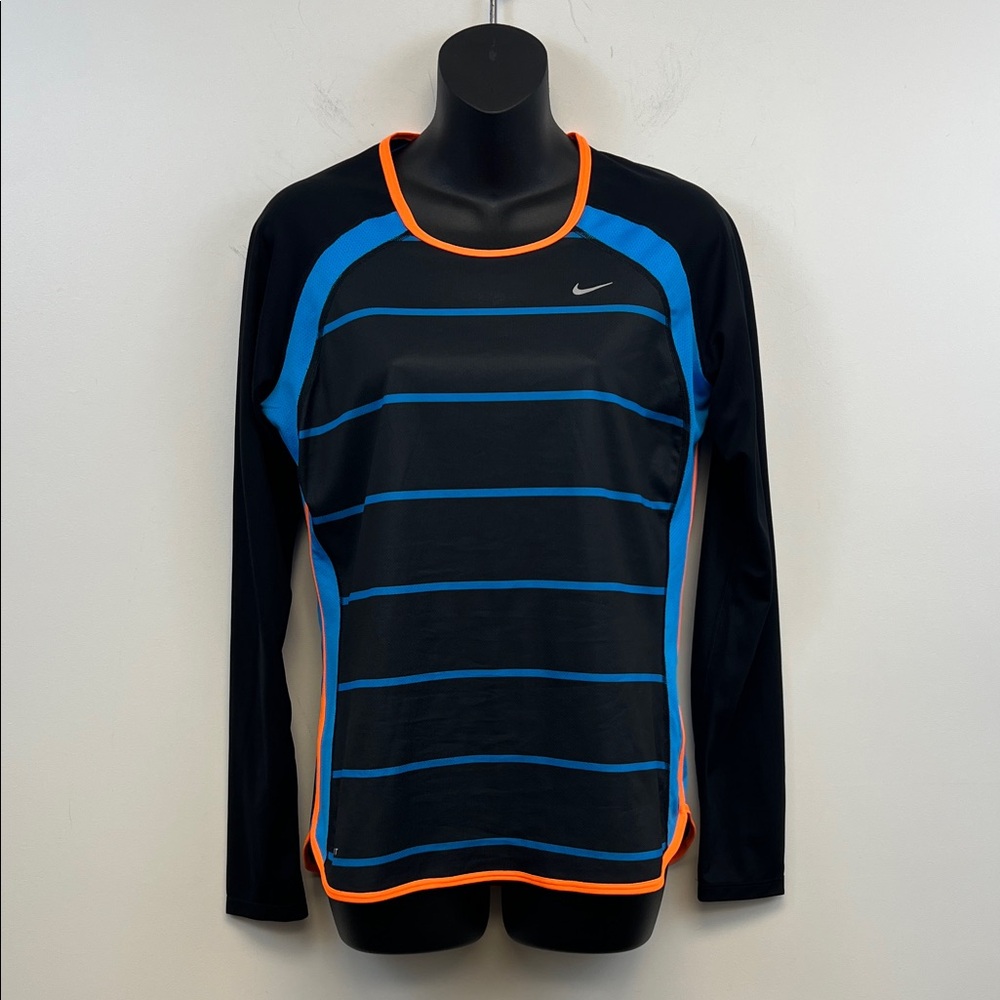 Nike Women's Dri-FIT Blue and Orange Running Athletic Shirt Size Medium